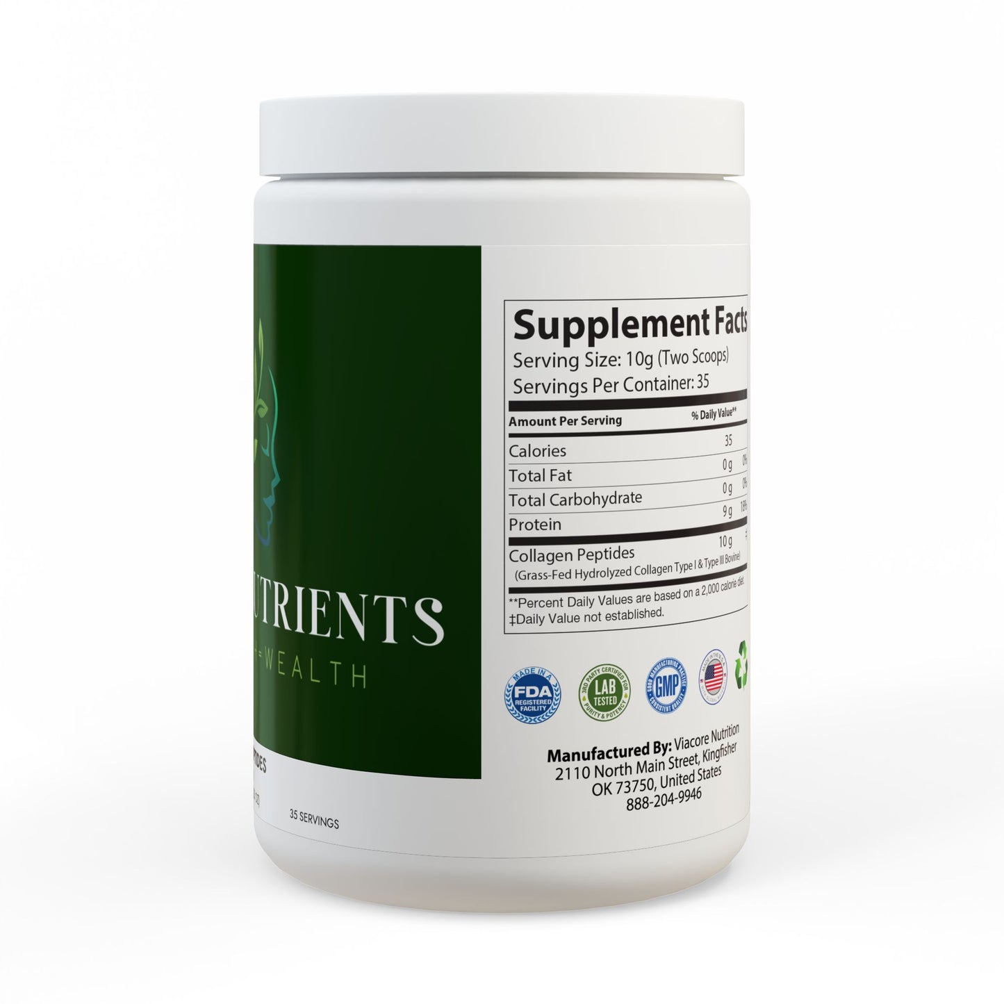 Collagen Peptides Type I & III Supplement (350g, 12.3oz)